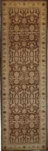 Hand Knotted Wool Brown Transitional Pakistan Rug 4' x 13'2"