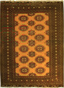 Hand Made WOOL Yellow Dk Traditional Persian Rug 6'8" x 9'