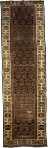 Hand Made WOOL Brown Dk Traditional Persian Rug 3'10" x 10'7"