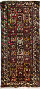 Hand Made WOOL Red Dk Traditional Persian Rug 4'4" x 9'8"