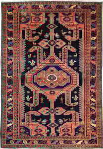 Hand Made WOOL Blue Traditional Persian Rug 4'3" x 6'5"
