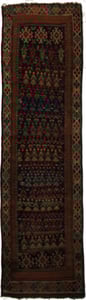 Hand Made WOOL Black Traditional Persian Rug 12'3" x 3'3"
