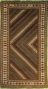 Hand Made WOOL Green Dk Traditional Persian Rug 3'6" x 6'5"