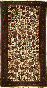Hand Made WOOL Ivory Traditional Persian Rug 2'6" x 4'10"