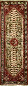 Hand Made Wool Ivory Traditional Persian Rug 2'7" x 7'