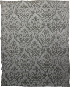 Machine Made Silk Silver Damask India Rug 8' x 10'