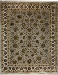 Hand Knotted WOOL/SILK Gray Traditional India Rug 7'11" x 10'5"