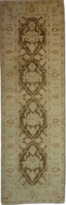 Hand Made Wool Brown Lt Traditional Pakistan Rug 2'5" x 7'11"