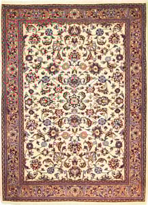 Hand Made WOOL Ivory Traditional Persian Rug 3'10" x 4'11"