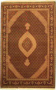 Hand Made WOOL / SILK Blue Dk Traditional Persian Rug 6'7" x 10'