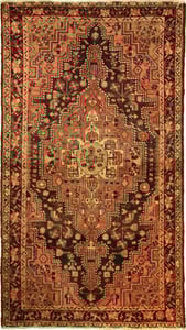 Hand Made WOOL Brown Traditional Persian Rug 4'6" x 6'6"