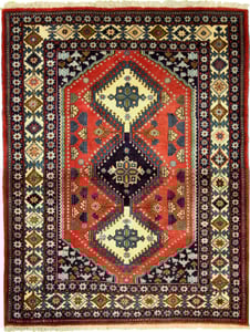 Hand Made WOOL Rust Traditional Persian Rug 3'7" x 4'10"