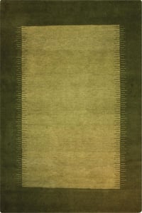 Hand Knotted Wool Green Contemporary India Rug 5'10" x 8'11"