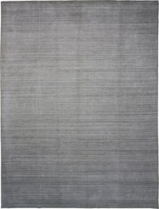 Hand Knotted Wool Grey Contemporary > Solid/Tone on Tone India Rug 8'11" x 11'11"