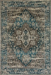 Machine Made Polypropylene GREY/BLUE Transitional Turkey Rug 7'10" x 10'10"