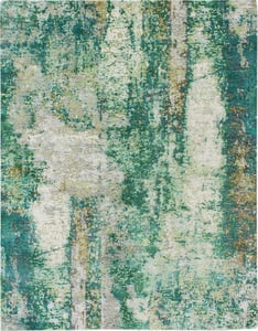 Hand Knotted Wool Green Contemporary India Rug 8' x 9'11"