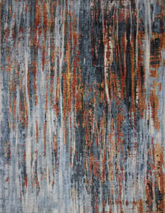 Hand Knotted Wool Blue Contemporary > Abstract India Rug 9' x 12'