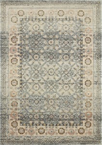 Machine Made Polypropylene Blue Transitional Turkey Rug 7'10" x 10'